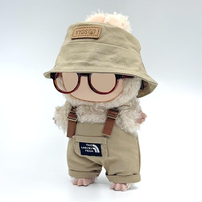 17cm Doll Clothes Set (NO Doll) 6.7inch Doll Accessories Overalls Hat Glasses Dress up Stylish Outdoor Stylish Cute