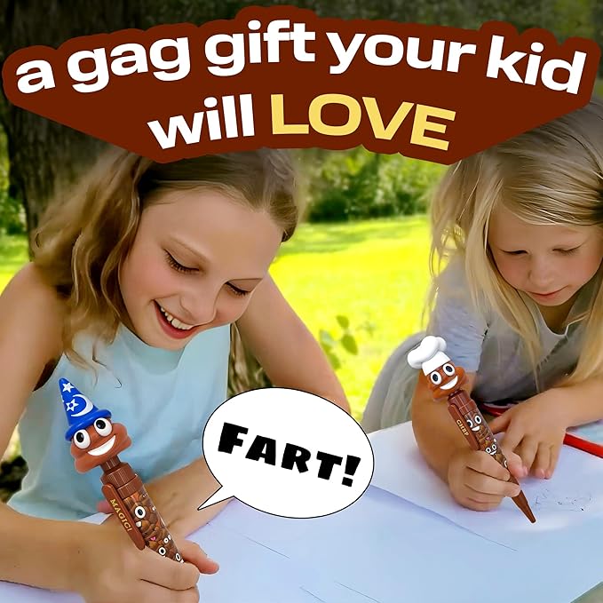 Farting Poop Pen with 7 Funny Fart Sounds - Easter Basket Stuffers for Teens & Kids, Silly Novelty Gag Gift for Boys & Girls, Easter Toys Essentials, Great for Birthdays, Funny Gift (Wizard)