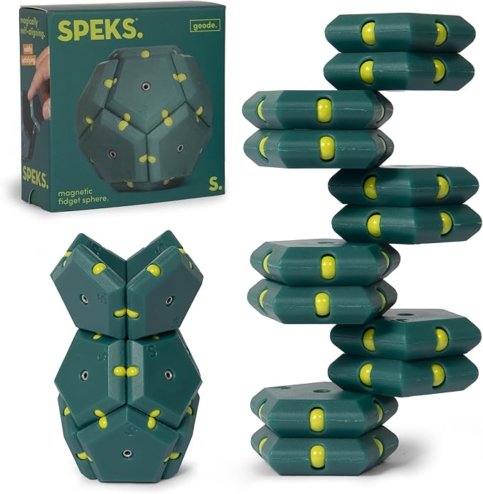 Speks Geode Magnetic Fidget Toy | Sensory Desk Toy for Adults & Teens 14+ | Stress Relief Gift | Sphere, Monstera
