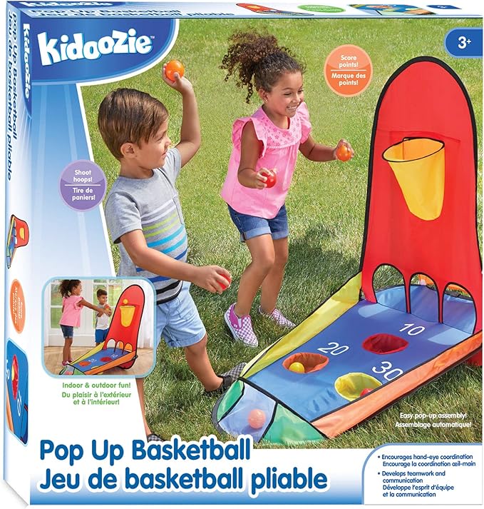 Kidoozie Pop-Up Basketball, Indoor or Outdoor Sport Activity, Suitable for Preschool and School Aged Children Ages 3 and Older