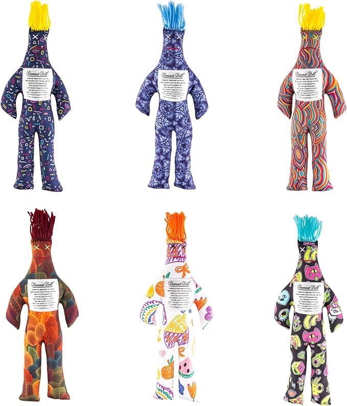Dammit Doll - Funny Stress Relief Gag Gift, Random Color - for Anger & Frustration Relief - White Elephant or Emotional Support Doll for Adults & Women - 6 Count