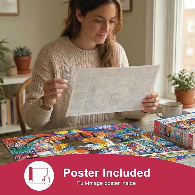 Masterpieces 500 Piece Jigsaw Puzzle for Adults, Family, Or Youth - Game Night Central - 15"x21"