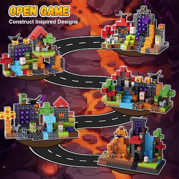 200 Pack Magnetic Blocks for Kids, STEM Construction Toys with Forest Theme | Creative Educational Games for Ages 3, 4, 5, 6, 7, 8, 9, 10 | Ideal Birthday for Boys & Girls