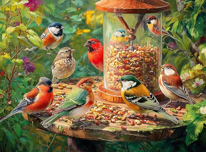 500 Piece Puzzle for Adults – Colorful Birds Garden Jigsaw Puzzle for Adults & Seniors – Eco-Friendly Recycled Paper – Fun & Challenging Family Game Gift for Friends and Family (20.5 x 15 in)