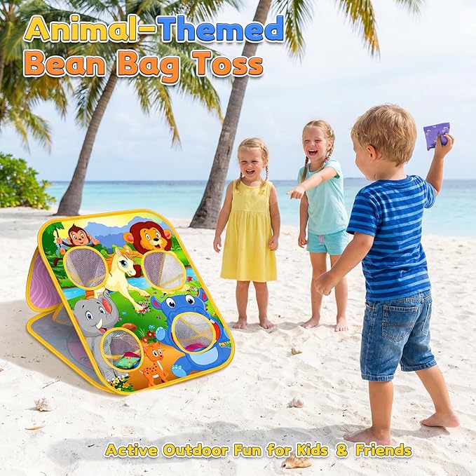 Bean Bag Toss Game for Kids - Cornhole Board Outdoor Toys for Toddlers -Party Activities Carnival Outside Yard Backyard Beach Lawn Games Toy for Kid Boys Girls Age 3 4 5 6 7 8 Year Old Birthday Gifts