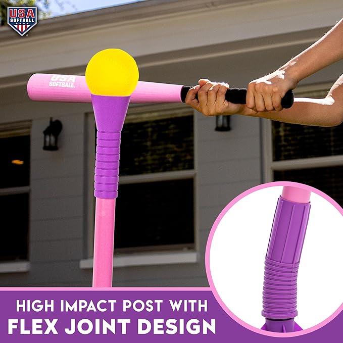 Franklin Sports Youth Batting Tee - Adjustable Height Plastic Training Tee for Kids + Toddlers - 23" to 33" Inches