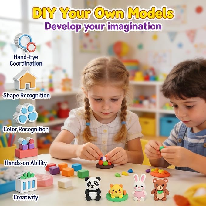 ARTPAR Air Dry Clay 66 Colors, Modeling Clay for Kids, Model Magic DIY Molding Clay Kit with Sculpting Tools, Soft & Ultra Light, Art and Crafts for Boys and Girls 3-12 Years Old.