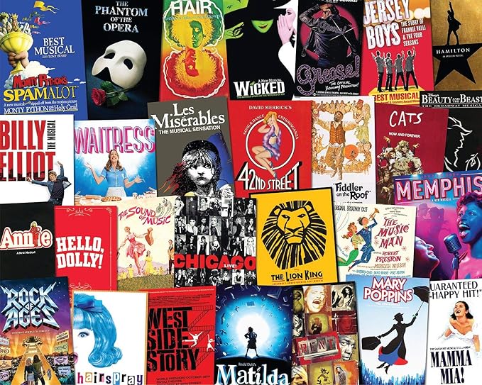 Springbok - It's Showtime - 1000 Piece Jigsaw Puzzle Collage of Broadway playlists