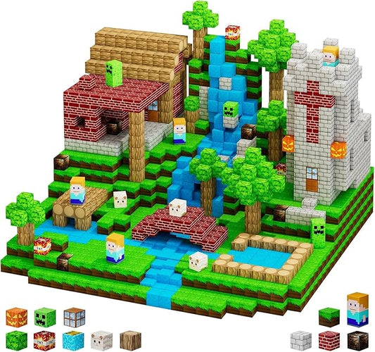 100 PCS Magnetic Blocks - Building Blocks Toy Magnetic Tiles Easter Basket Stuffers for Kids, Build World Cubes Toys Gifts for Kids Boys Girls Age 3 4 5 6 7 8-12 Year Old, Christmas Birthday Gift