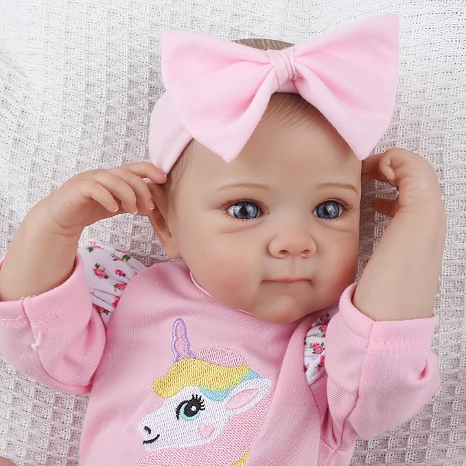 KSBD Reborn Baby Dolls - 20-inch Realistic Baby Doll Girl, Lifelike Newborn Baby Doll with Full Vinyl Body, Handmade with Accessories, Real Life Baby Doll for 3+ Years Old Kids Gifts