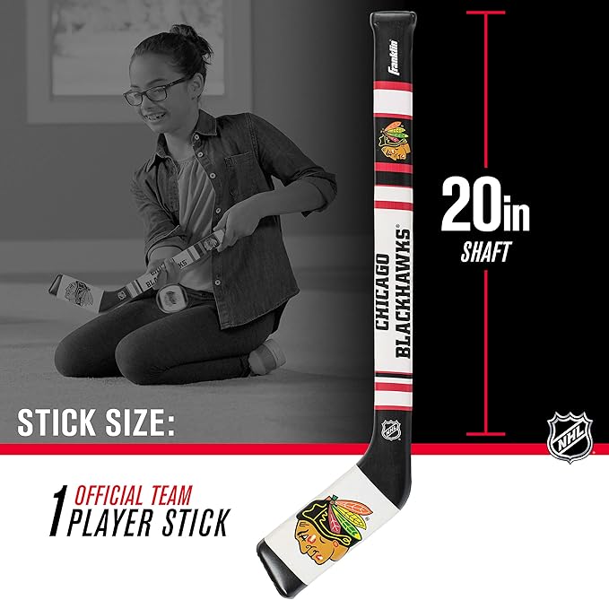 Franklin Sports NHL Team Mini Soft Hockey Stick Set - NHL Team Soft Foam Mini Hockey Stick and Ball - Great Toy for Kids