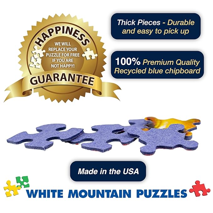 White Mountain 500 Piece Jigsaw Puzzle Nostalgic Retro Collage Puzzles with Large Pieces Gift for Adults and Seniors 18""x24"" - Classic Games