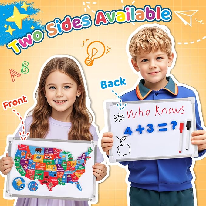 Alritz Pretend Teacher Playset, Role Pretend Play Kids School Toys Kit Include Map, Calendar, White Board Boys Girls Toys, Easter Birthday Gift for Ages 5 6 7 8 9 10 11 12 13+