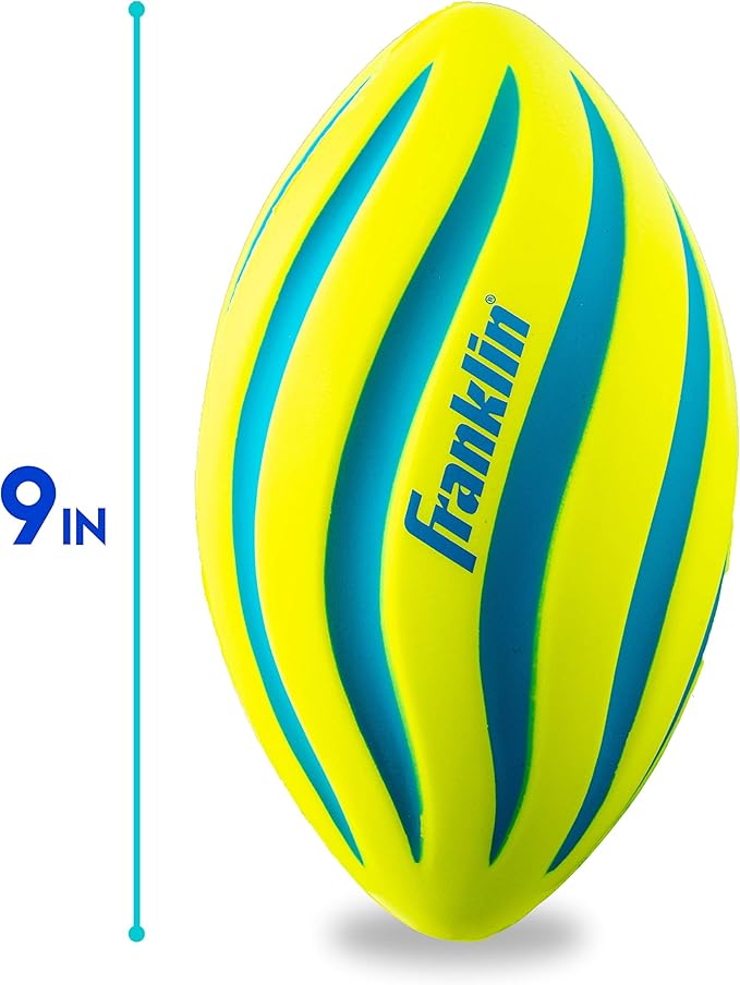 Franklin Sports Kids Foam Football - Mini Soft Foam Youth Football - Indoor + Outdoor Toy Ball for Kids - Probrite 9" Mini Ball - Soft Backyard + Practice Toy - Yellow