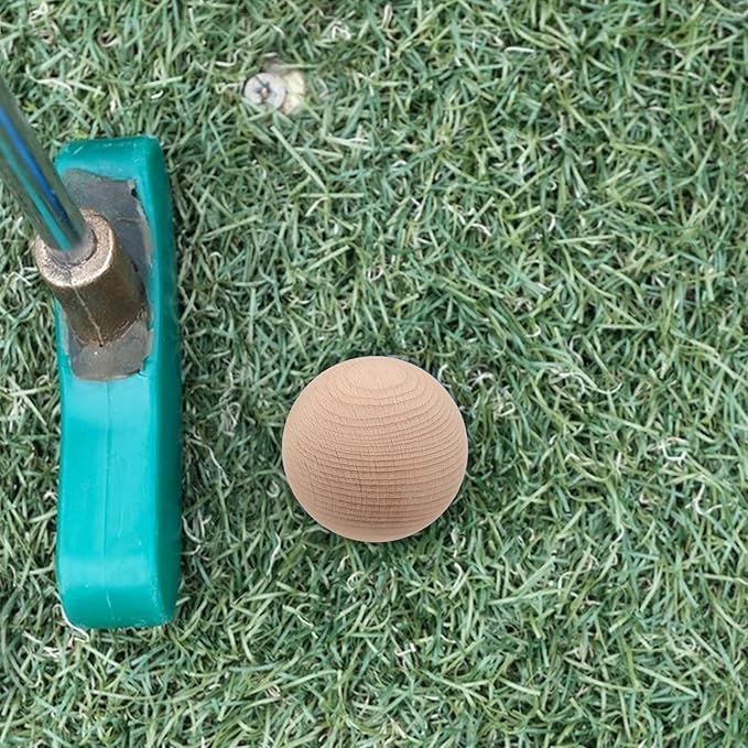 TOYANDONA Beech Wood Croquet Golf Ball Set 3Pcs for Outdoor Lawn Games Backyard Family Fun Durable Round Balls for Multiple Players