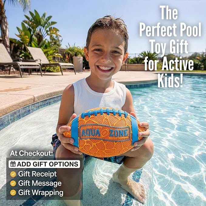 Water Football for Pool & Beach - Best Pool Toys for Kids All Ages - Easy Grip & Soft to Catch Footballs - Fun Outdoor Games Sports Toy - Easter Gifts for Boys 5 6 7 8 9 10 11 12 + Year Old Boy & Girl