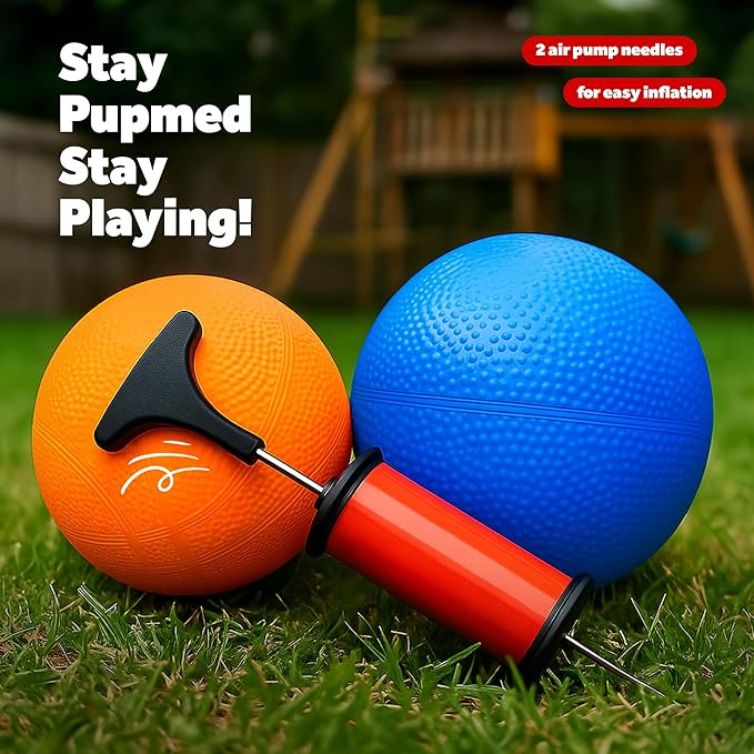 GALVANOX Mini Rubber Basketballs with Pump (7" Inch) Includes Mesh Storage Bag Designed for Little Tikes Basketball Hoop