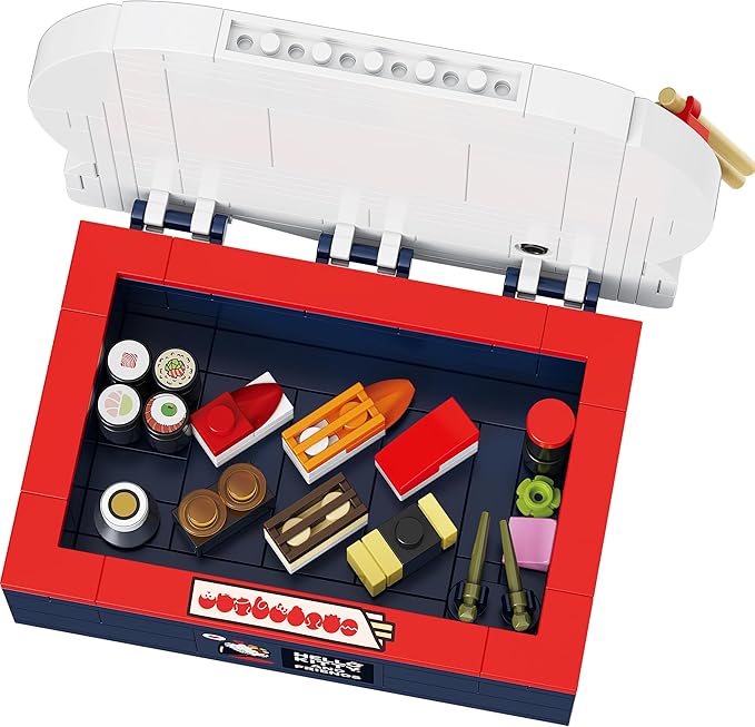 Brickcraft Officially Licensed Sanrio Hello Kitty Bento Box Building Set, 191-Piece Multicolored Brick Kit with Detailed Character Face and Mini Sushi Builds, Adorable for Fans Seasonal