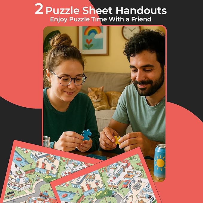 Time Warp Puzzle Series 1 – Day to Night Hidden Scene | 1000 Piece Jigsaw Puzzle for Adults | Discover a Story That Transforms as You Build | Giftable Magic Puzzle Art (Purrfect Party)