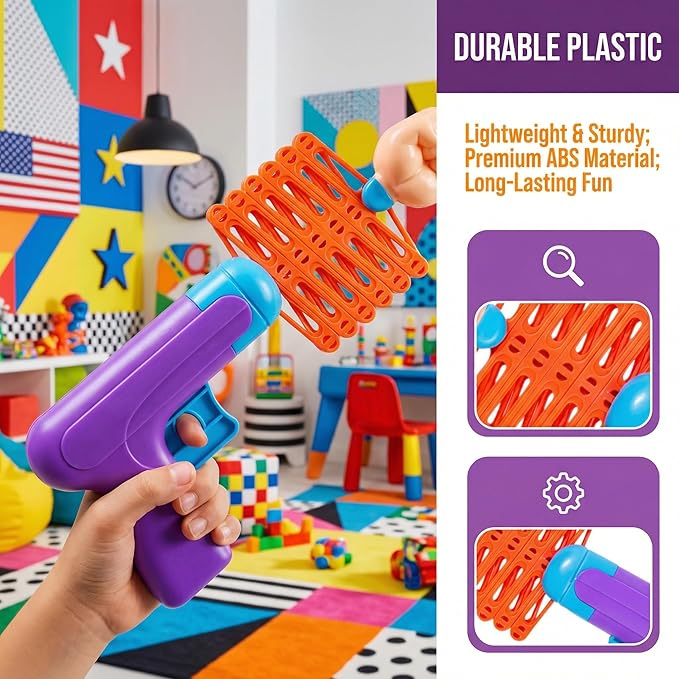 VOSAREA Retractable Fist Hand Prank Prop Plastic Spring Fist Shooter Extendable Arm Grabber Fists Reacher 4 Gestures Shooters Retractable Party Trick Prop for Halloween Chirstmas Party