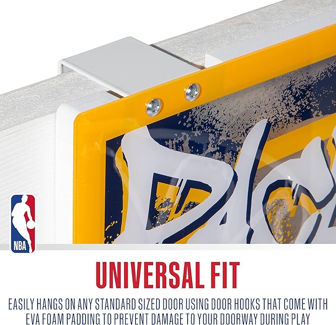 Franklin Sports NBA Team Over the Door Basketball Hoops - Kids Indoor Mini Basketball Hoop + Ball Set - NBA Fan Mini Hoops