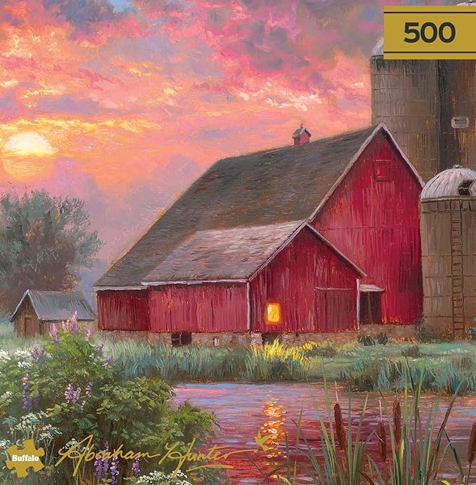 Buffalo Games - Gold - Abraham Hunter - End of Day - 500 Piece Jigsaw Puzzle for Adults - Challenging Puzzle Perfect for Game Nights
