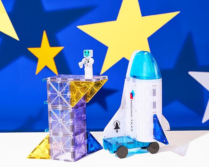 Magna-Tiles Space 32-Piece Magnetic Construction Set, The Original Magnetic Building Brand