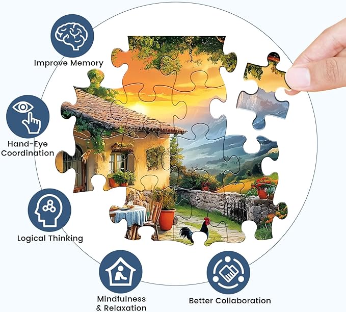 Jigsaw Puzzles 300 Pieces for Adults Village Puzzles Adults Kids Puzzles 300 Pieces Games Family Challenging Puzzle Gift Toy for Puzzle Enthusiasts Unique Brain Teaser 20.5x15IN