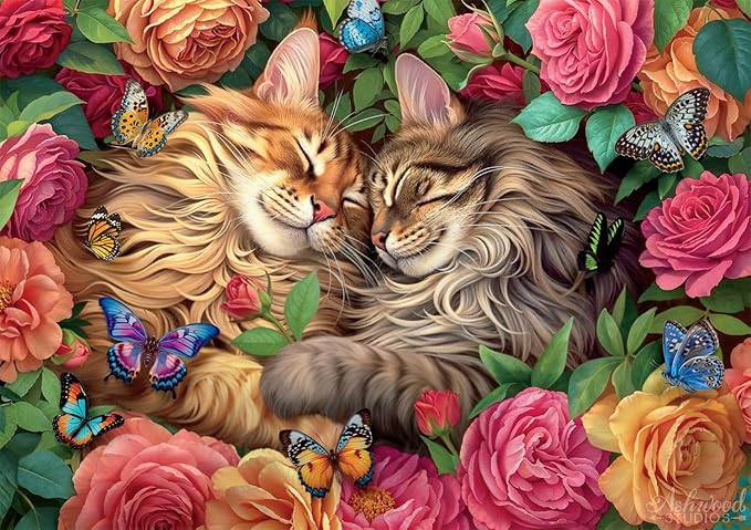 Buffalo Games - Brigid Ashwood - Cats in Love - 500 Piece Jigsaw Puzzle for Adults -Challenging Puzzle Perfect for Game Nights - Finished Size is 21.25 x 15.00