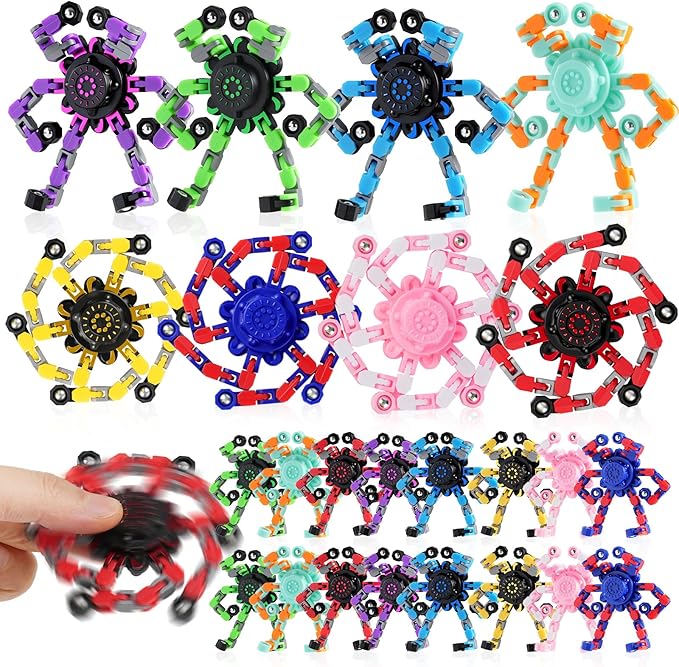 Easter Basket Stuffers for Boys,24PCS Transformable Fidget Spinners,Easter Fidget Party Favors,Easter Egg fillers Sensory Bulk Robot Fidget Stress Relief Toys for Kids Boys Girls 8-12