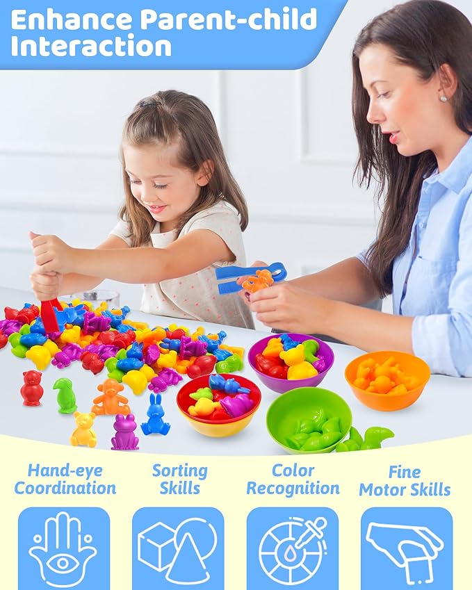 Oomloid Counting Animals Montessori Toys for 3 4 5 Years Old Boys Girls, Preschool Learning Activities Educational Sensory Toys Gifts for Kids Toddlers Ages 3-5, 4-8