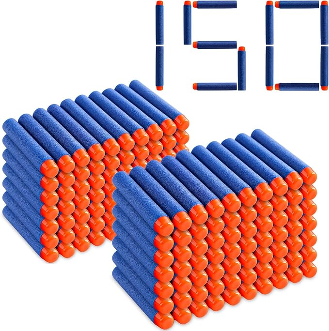 Refill Darts 150 Pcs Bullets Ammo - Compatible with Nerf Guns N-Strike Elite Series - Refill Darts Premium Foam Bullets Pack for Boys Party Favors(Blue)