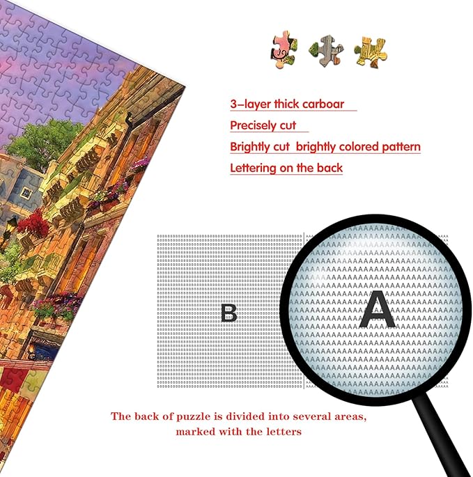 Puzzle for Adults 1000 Pieces, Vintage Paris Sunset Street Puzzle, Challening Impossible Difficult Hard Fun 1000 Pieces Jigsaw Puzzles for Adults