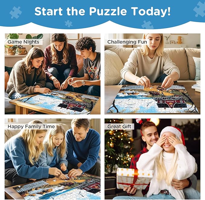 Jigsaw Puzzles for Adults 500 Pieces, Seagull Carriage Thick Cardboard Adult Puzzles, Challenging Yet Relaxing Adult Puzzles 500 Pieces, Glossy Sturdy Vibrant Puzzle Great Gift for Family Friends