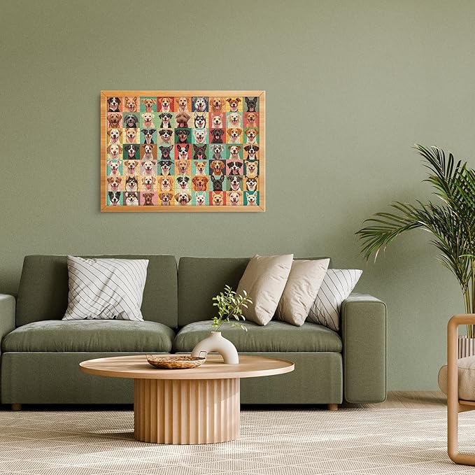 1000 Pieces Jigsaw Puzzles for Adults - Vibrant Dog Faces - Fun and Challenging Dog Puzzle for Family and Friends - Challenging Puzzle Perfect for Game Nights (19.7x27.6 in)