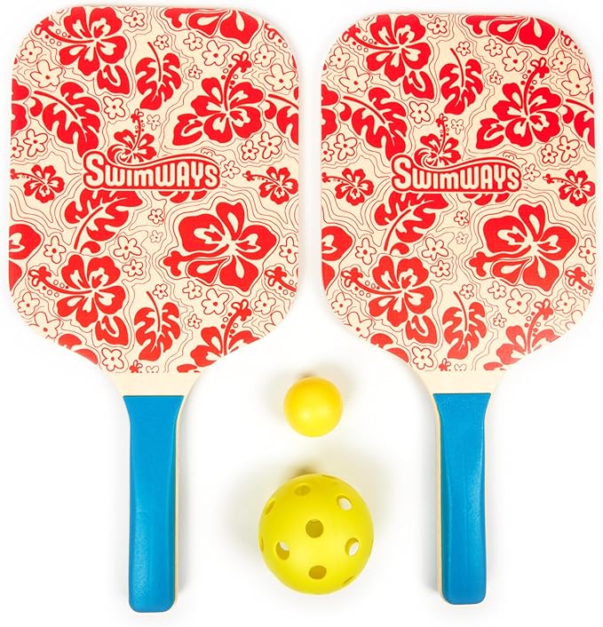 Swimways Hydro Paddle & Pickleball Set, Pickleball Paddles and Balls for Pool, Lake and Beach Games, Outdoor Toys for Kids and Adults Aged 5 & Up