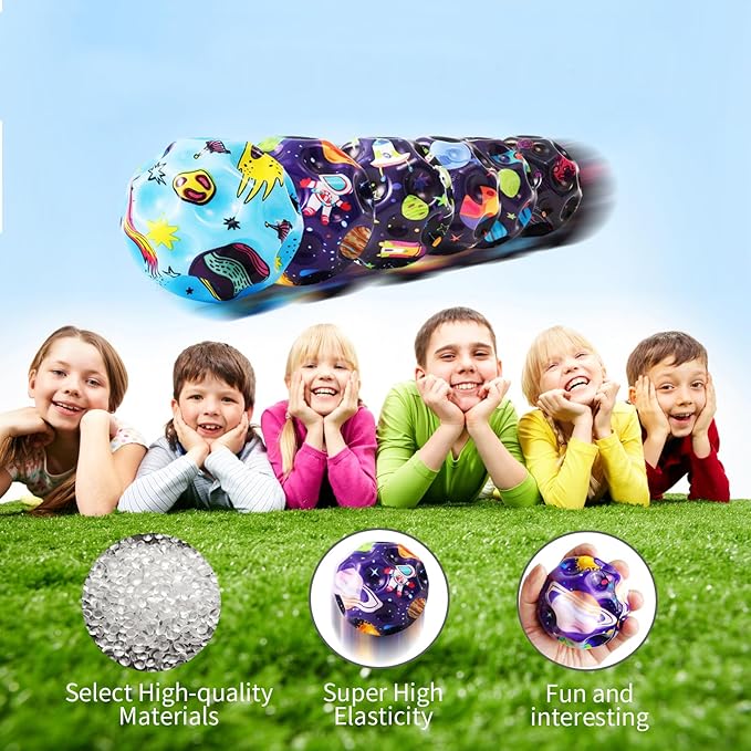 Bouncy Ball, Colorful Big Super Bouncy Astro Balls, Extreme High Bouncing Balls for Kids,Fun Kids Lightweight Foam Jump Balls for Outside, Improve Hand Eye Coordination Ability (12 Pack)
