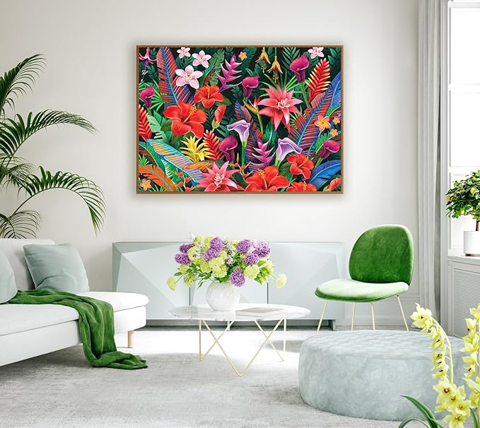 Jigsaw Puzzles for Adults 1000 Pieces, Interlock Perfectly Letter on Back No Dust, Home Decor Birthday Party Gift Toy for Men Women Elders Seniors, 1:1 Poster - Flowers Bloom