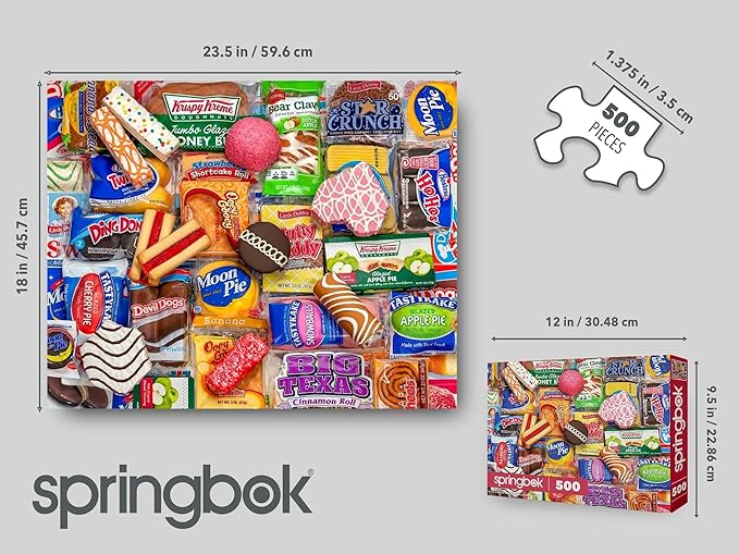 Springbok - Snack Treats - 500 Piece Jigsaw Puzzle- Nostalgic Photo of Our Favorite Snacks from Past