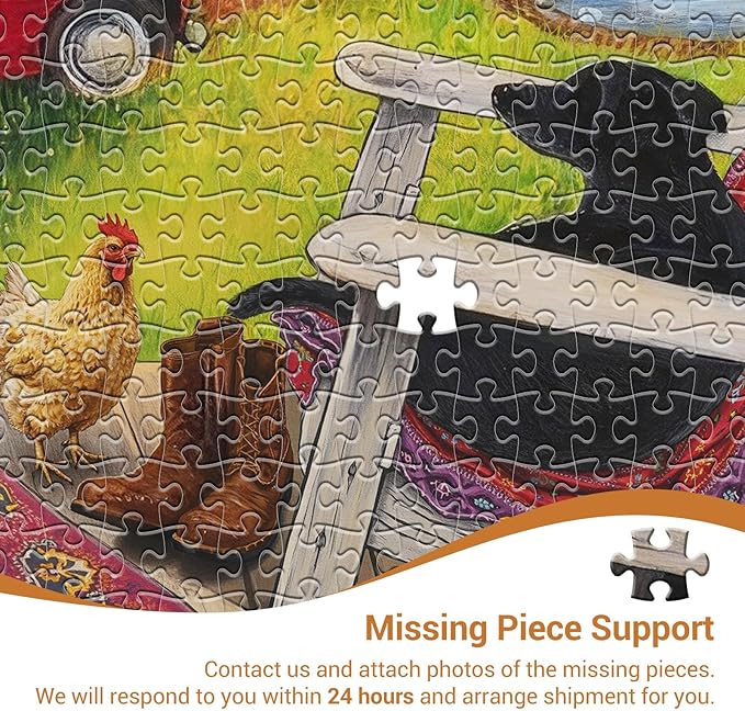 Dog and Farm Scenery Puzzles for Adults 1000 Pieces, Impossible Hard Difficult Challenging Jigsaw Puzzle 1000 Pieces, Christmas Birthday Gifts Home Decor for Adults/Friends/Family