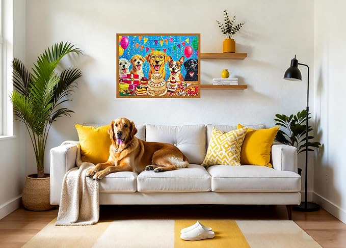 300 Piece Puzzles for Adults Large Piece - Jigsaw Puzzle for Kids 6-8 8-10 - Puppy Birthday Party