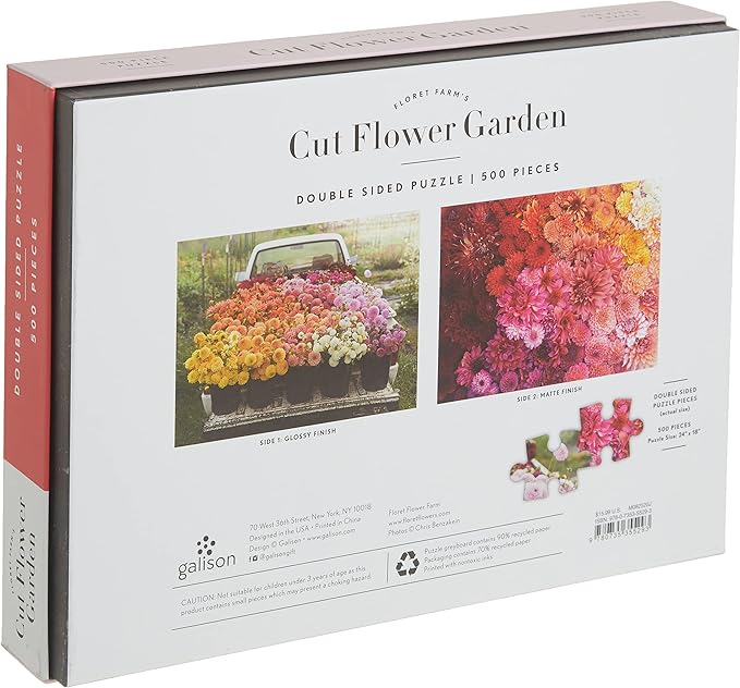 Galison, Puzzle Farms Cut Flower Garden 500 Piece