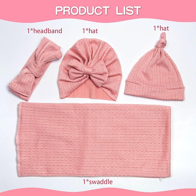 Reborn Baby Dolls Clothes Swaddle Blanket Set High Flexibility Blanket Fit 17-22 Inches Reborn Dolls Girl Fake Baby Clothes Accessories 4 Pieces of Pack
