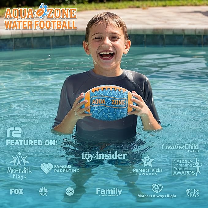 Water Football for Pool & Beach - Best Pool Toys for Kids All Ages - Easy Grip & Soft to Catch Footballs - Fun Outdoor Games Sports Toy - Easter Gifts for Boys 5 6 7 8 9 10 11 12 + Year Old Boy & Girl