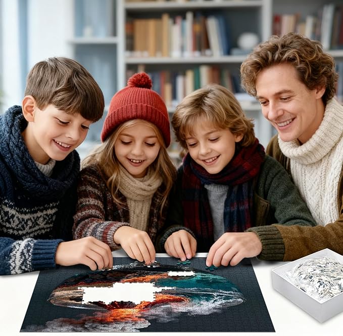 Puzzles for Adults 1024 Pieces Jigsaw Puzzles Impossible Puzzle with Letters on Back Volcano in a Cup Puzzle Family Decoration Puzzles Funny Gift for Valentine Friends (23.86 x 23.86 Inch)