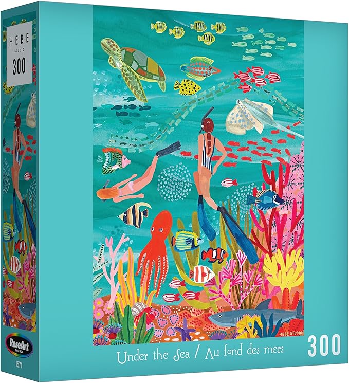 RoseArt - Hebe Studio - Under The Sea - 300 Piece Jigsaw Puzzle, Tropical Snorkel Scene Puzzle for Adults