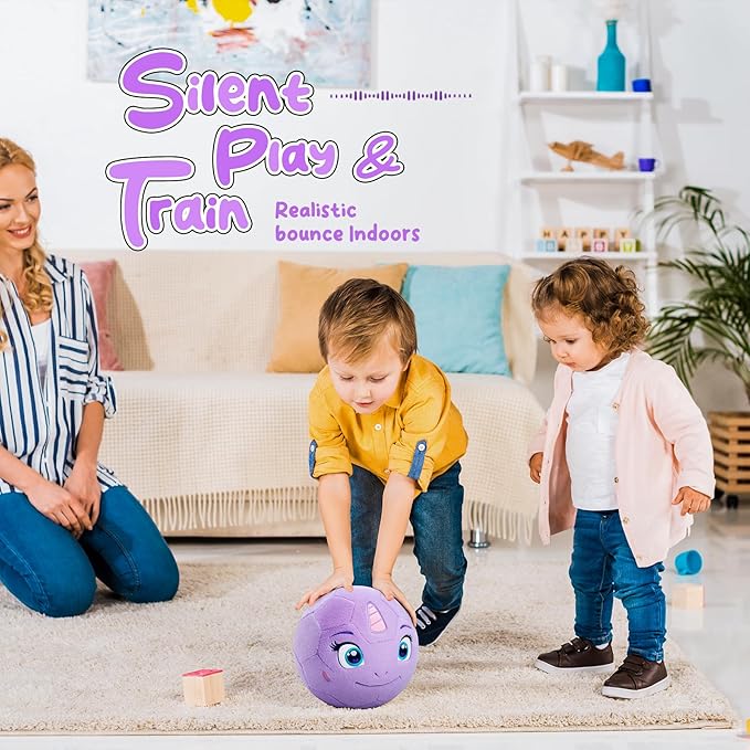 Toddler Toy Soccer Goals for Backyard Indoor with Soft Plush Unicorn Ball, Mini Soccer Nets and Ball Set for Kids(Pump Include)