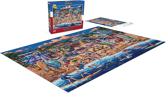 Buffalo Games - Dowdle - Dowdle: Surfin' USA - 2000 Piece Jigsaw Puzzle for Adults Challenging Puzzle Perfect for Game Nights - Finished Size is 38.50 x 26.50
