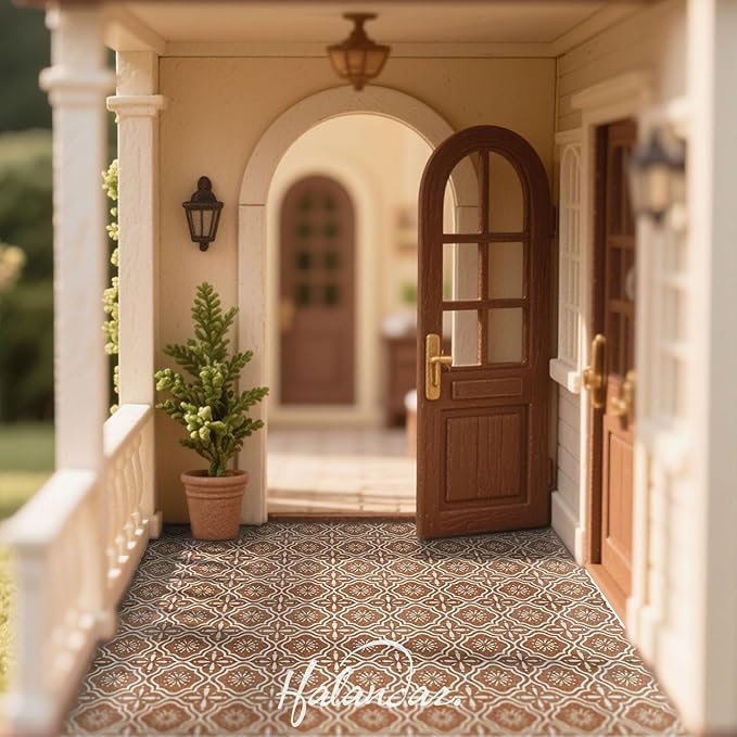 Dollhouse Flooring Tiles on 1/12 1/6 Scale Miniature Decor Accessories 32pcs Double-Sided