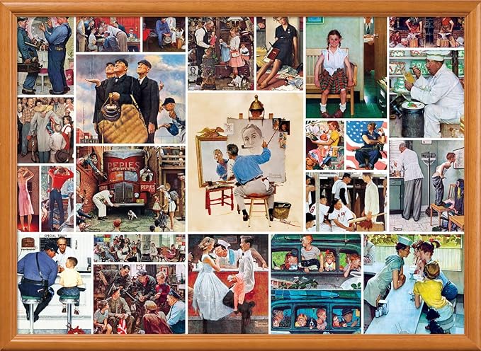 MasterPieces 1000 Piece Jigsaw Puzzle for Adults, Family, Or Youth - Rockwell Collage - 19.25"x26.75"